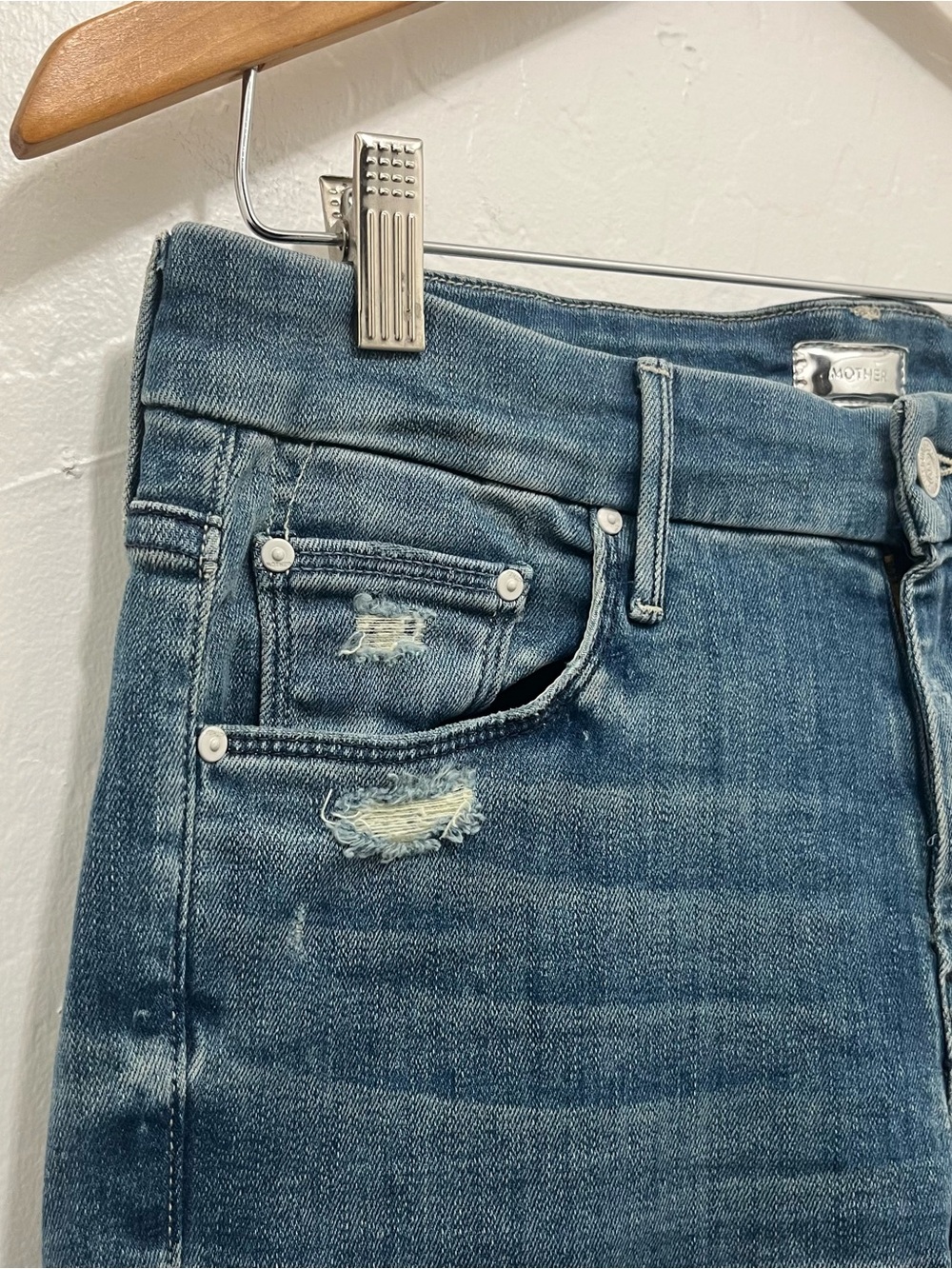 MOTHER The Looker Skinny Jeans in Graffiti Girl Distressed Size 29 - Picture 5 of 12